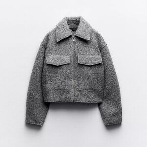 Zara Cropped Boucle Jacket